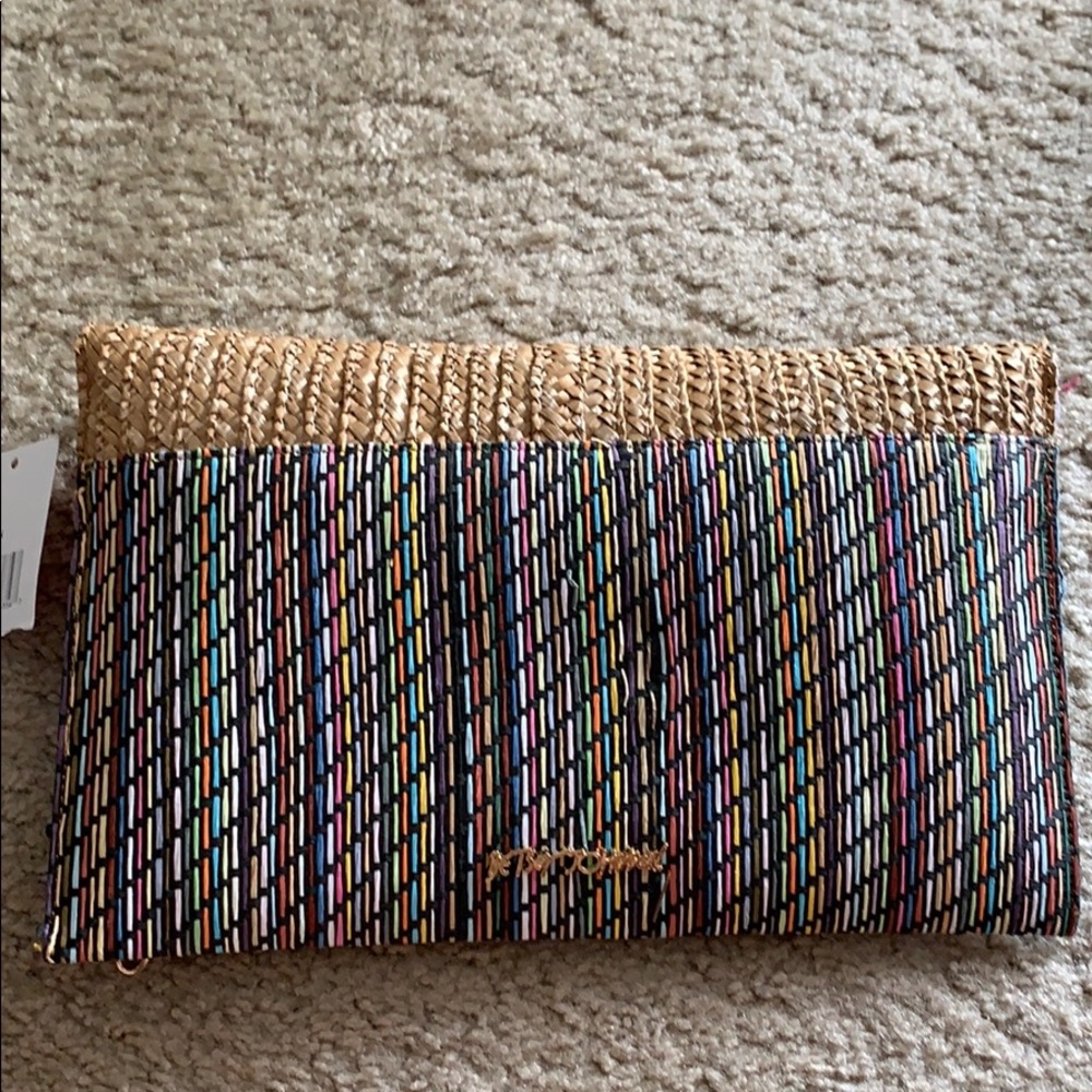Coconut/lemon Betsey Johnson Straw Crossbody - Picture 2 of 10